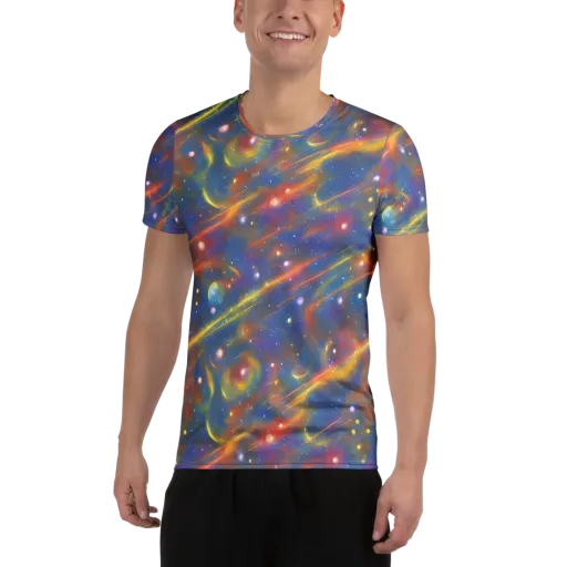 Astral Aurora on a Men's Athletic T-Shirt