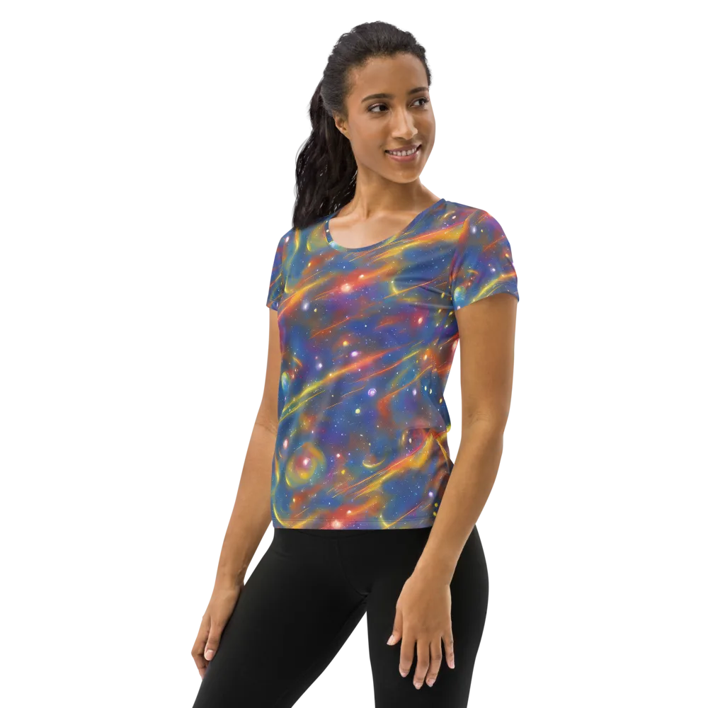 Astral Aurora on Women's Athletic T-Shirt — Left