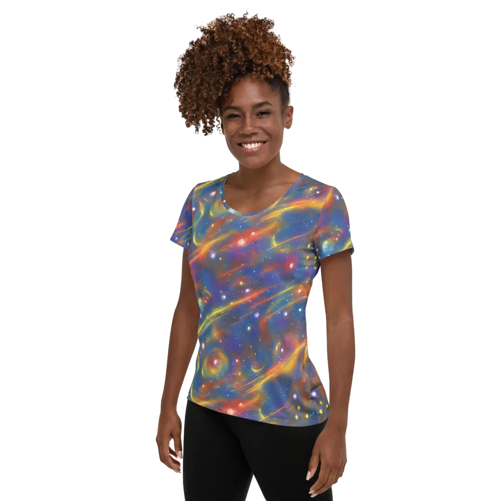 Astral Aurora on Women's Athletic T-Shirt — Left