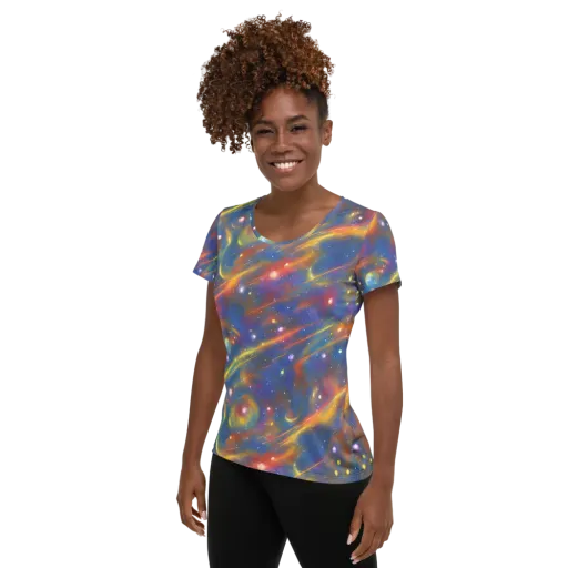 Astral Aurora on a Women's Athletic T-Shirt