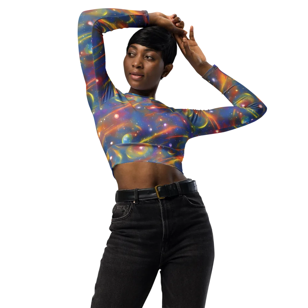 Astral Aurora on Long Sleeve Crop Top — Front