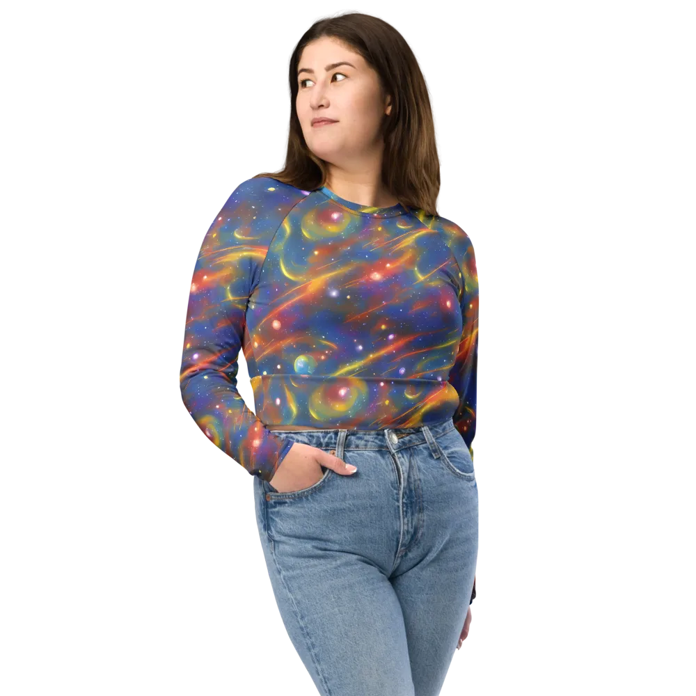 Astral Aurora on Long Sleeve Crop Top — Front