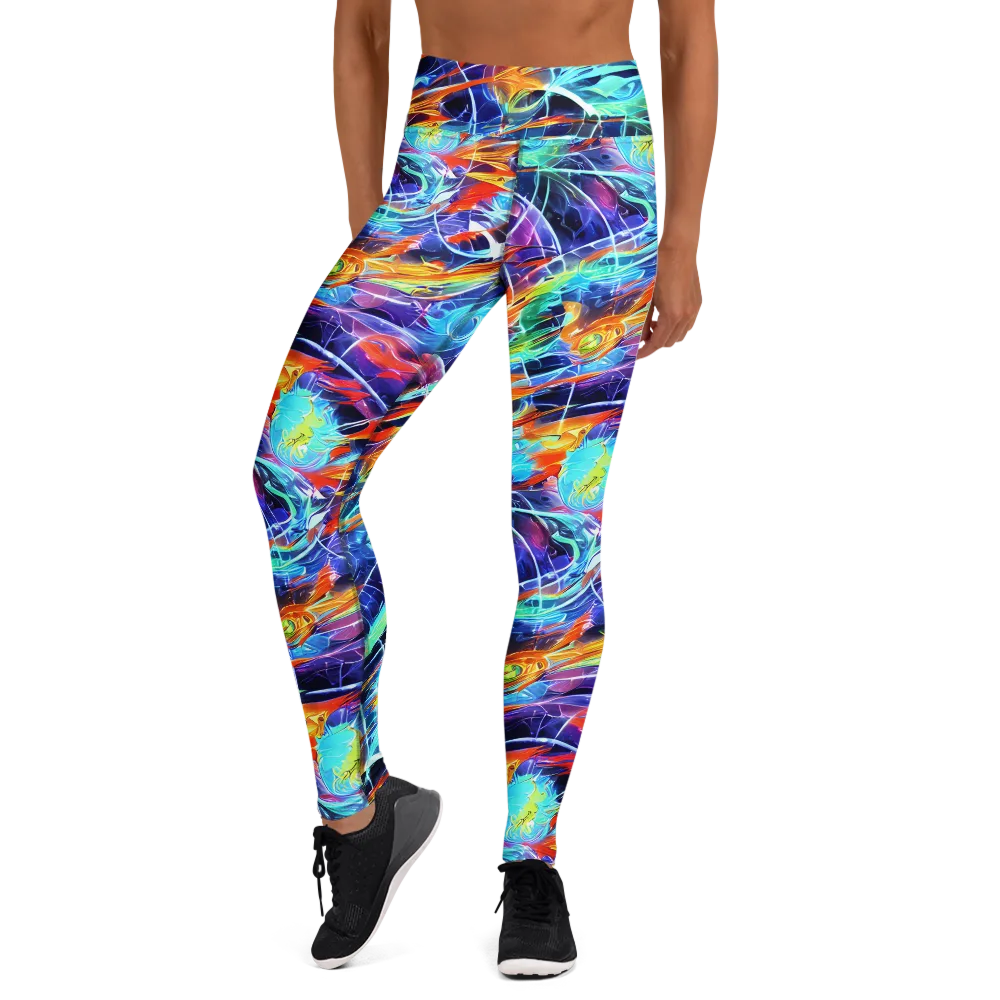 Stellar Crossfire on Yoga Leggings — Front