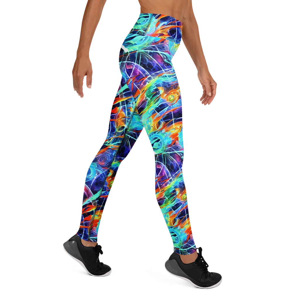 Stellar Crossfire on Yoga Leggings — Right