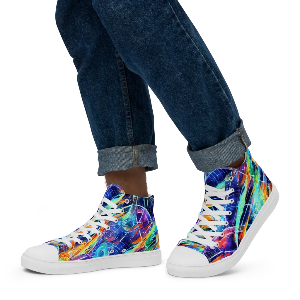 Stellar Crossfire on Men's High Top Canvas Shoes — Left