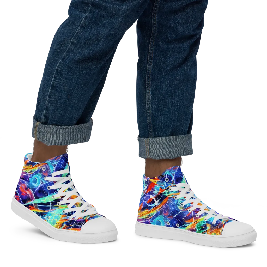 Stellar Crossfire on Men's High Top Canvas Shoes — Right
