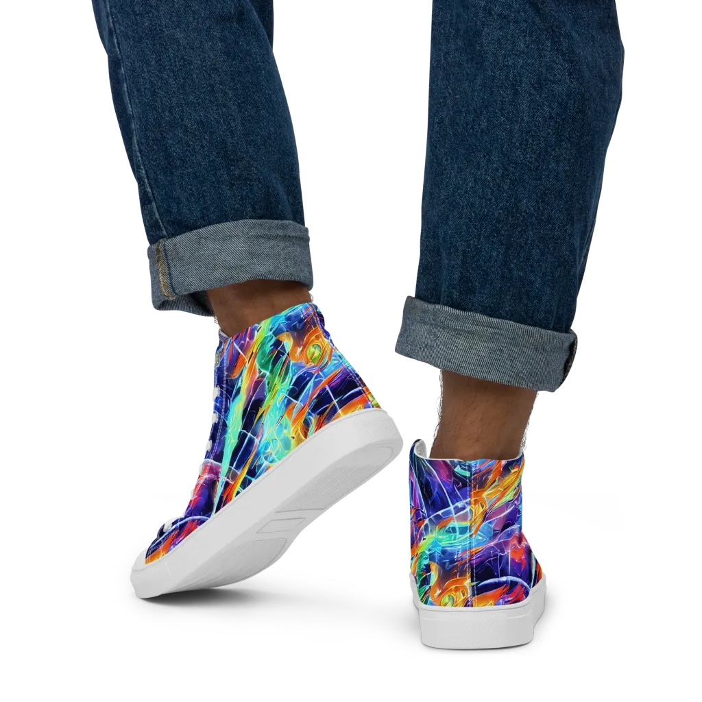 Stellar Crossfire on Men's High Top Canvas Shoes — Back