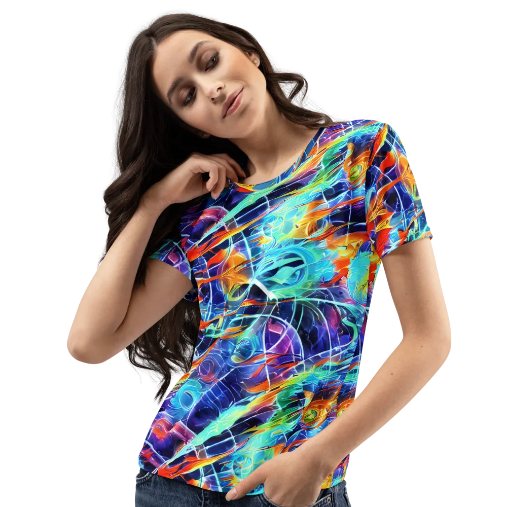 Stellar Crossfire on Women's Crew Neck T-Shirt — Left Front