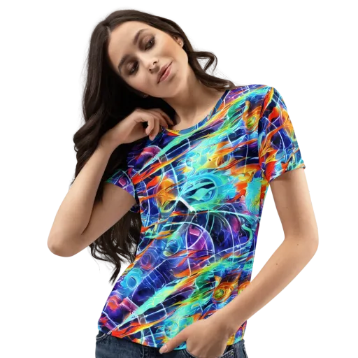 Stellar Crossfire on a Women's Crew Neck T-Shirt
