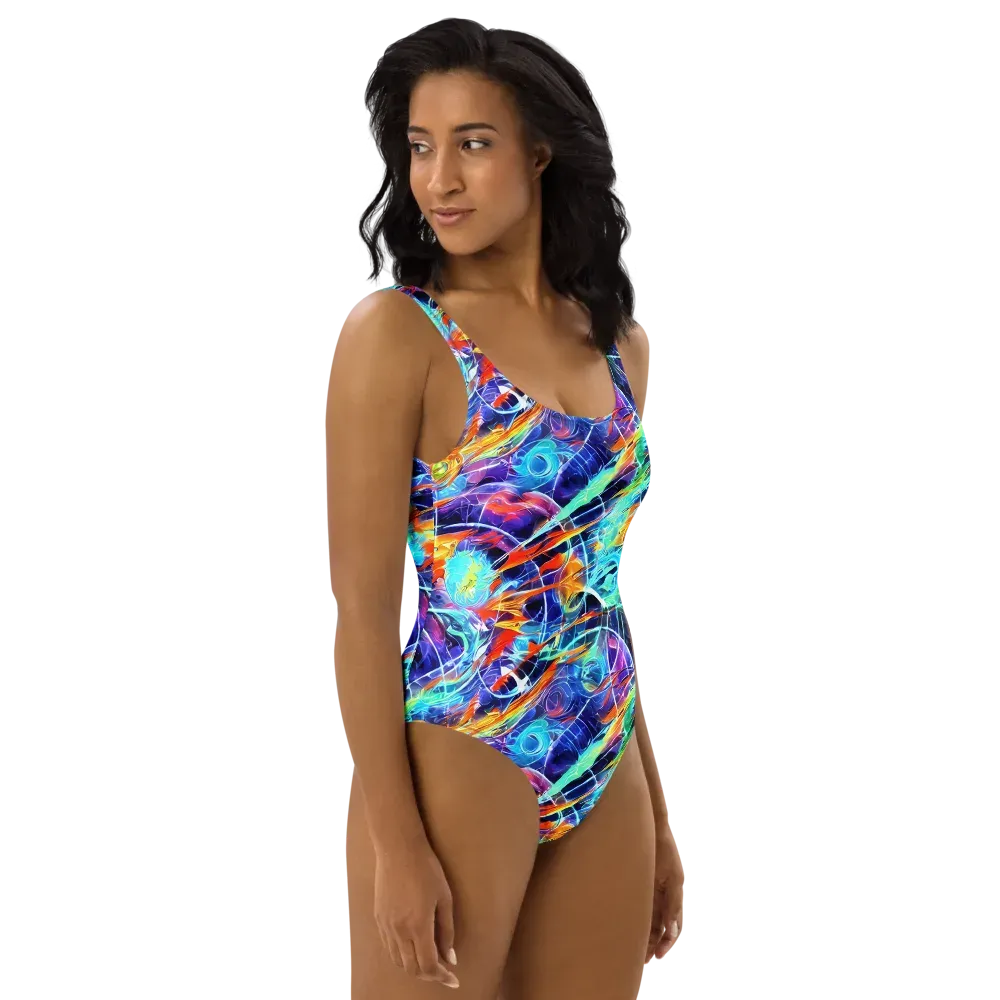 Stellar Crossfire on One-Piece Swimsuit — Right