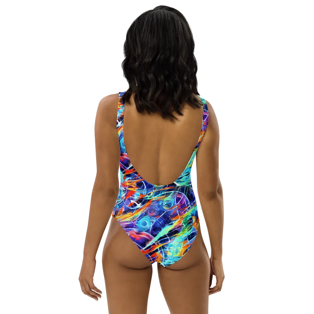 Stellar Crossfire on One-Piece Swimsuit — Back