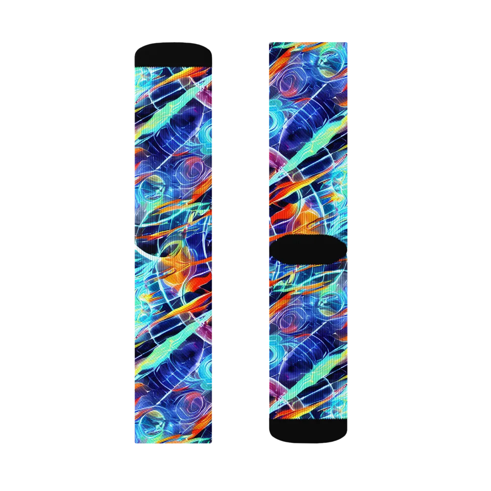 Stellar Crossfire on Socks — Right Sock