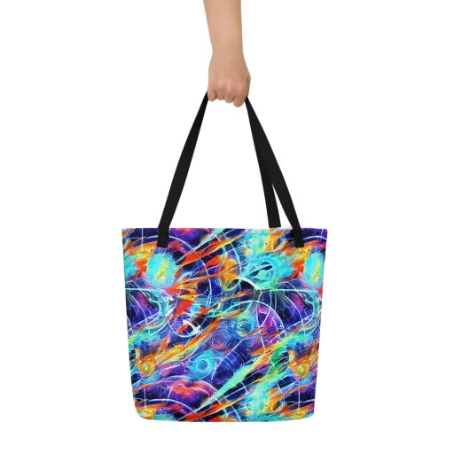 Stellar Crossfire on a Large Tote Bag W/ Pocket