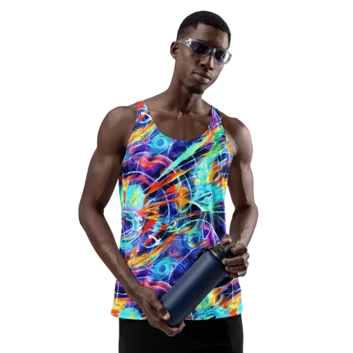 Stellar Crossfire on a Men's Tank Top
