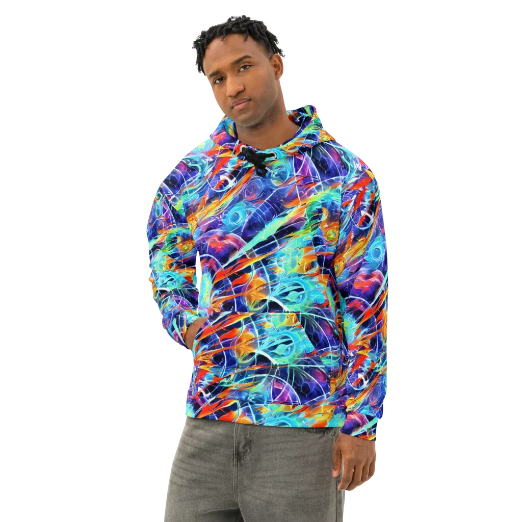 Stellar Crossfire on Cotton Hoodie — Left Front