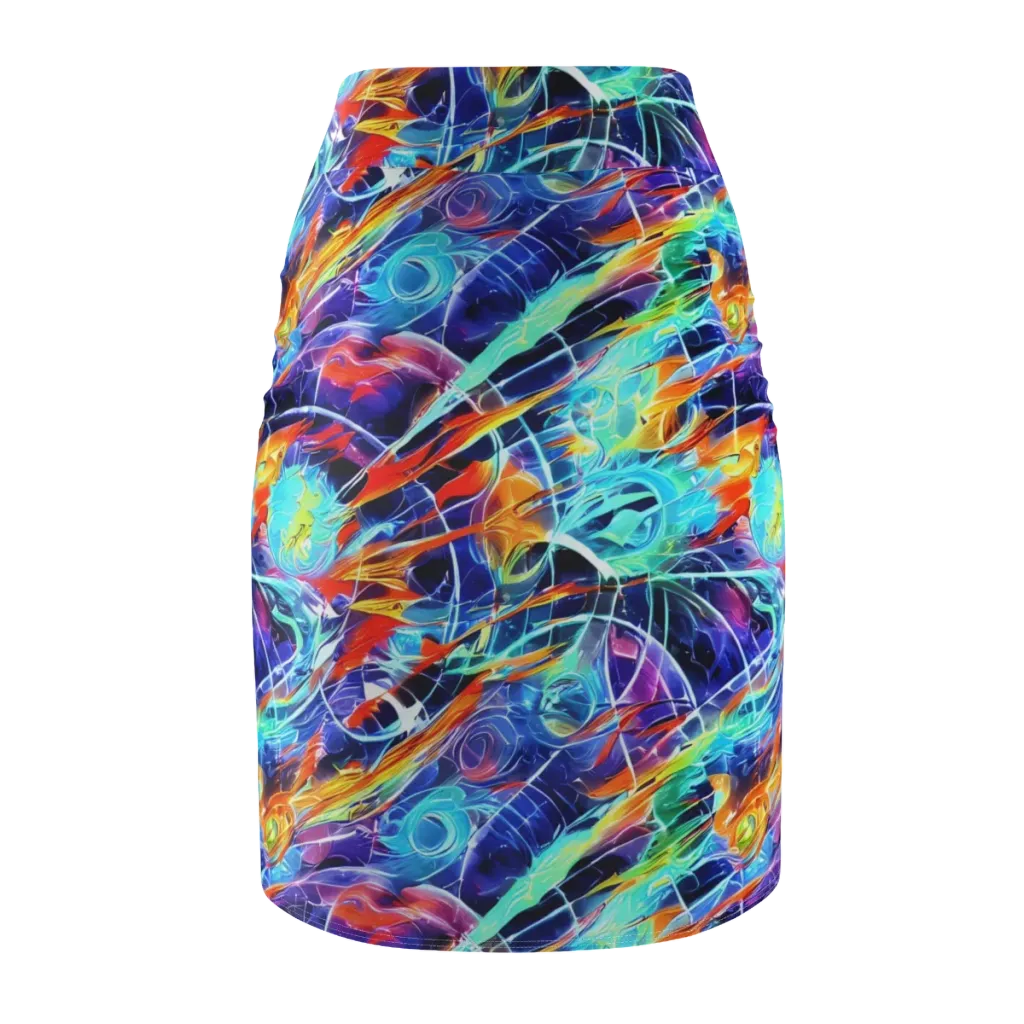 Stellar Crossfire on Pencil Skirt — Back