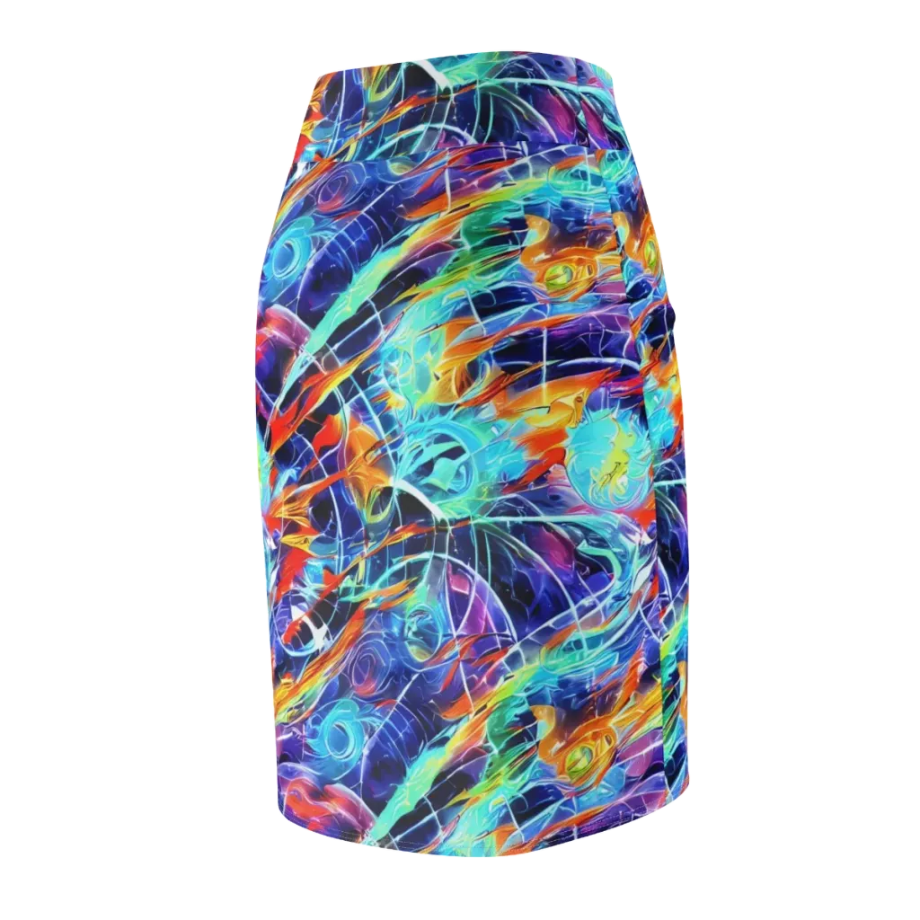 Stellar Crossfire on Pencil Skirt — Back Side
