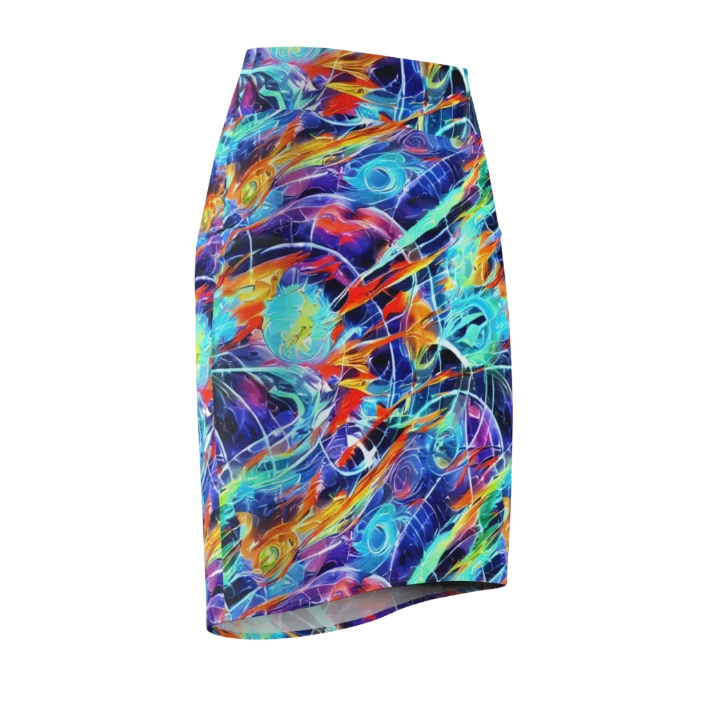 Stellar Crossfire on Pencil Skirt — Front Side
