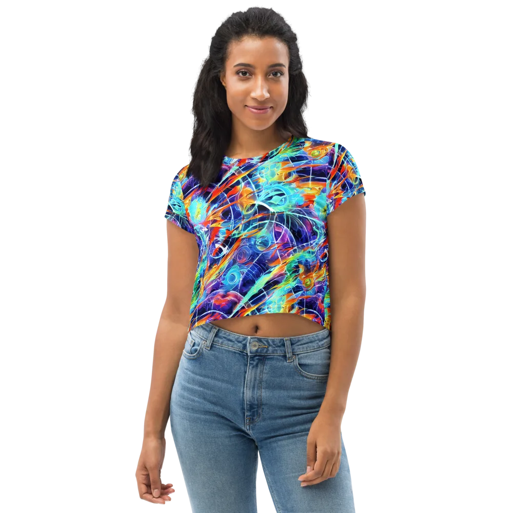 Stellar Crossfire on Crop Tee — Front