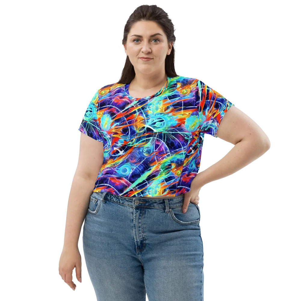 Stellar Crossfire on Crop Tee — Front