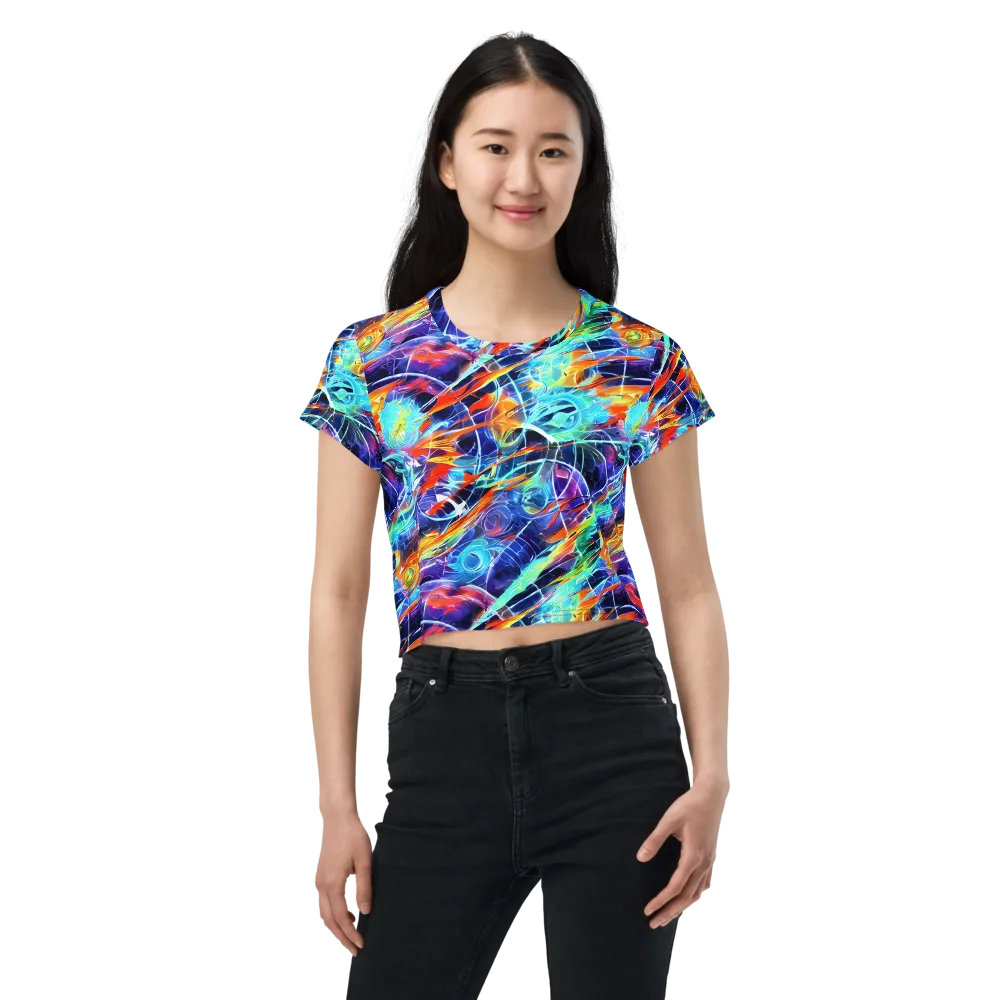 Stellar Crossfire on Crop Tee — Front