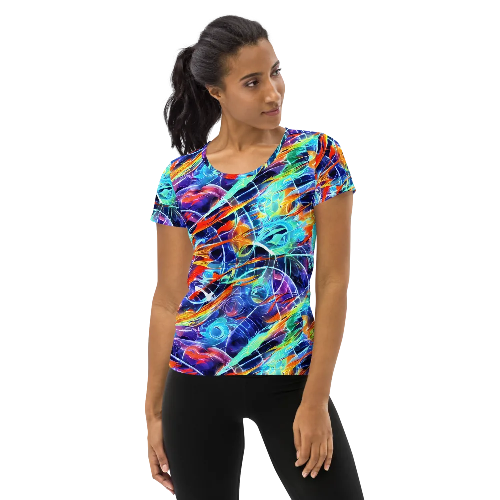 Stellar Crossfire on Women's Athletic T-Shirt — Front