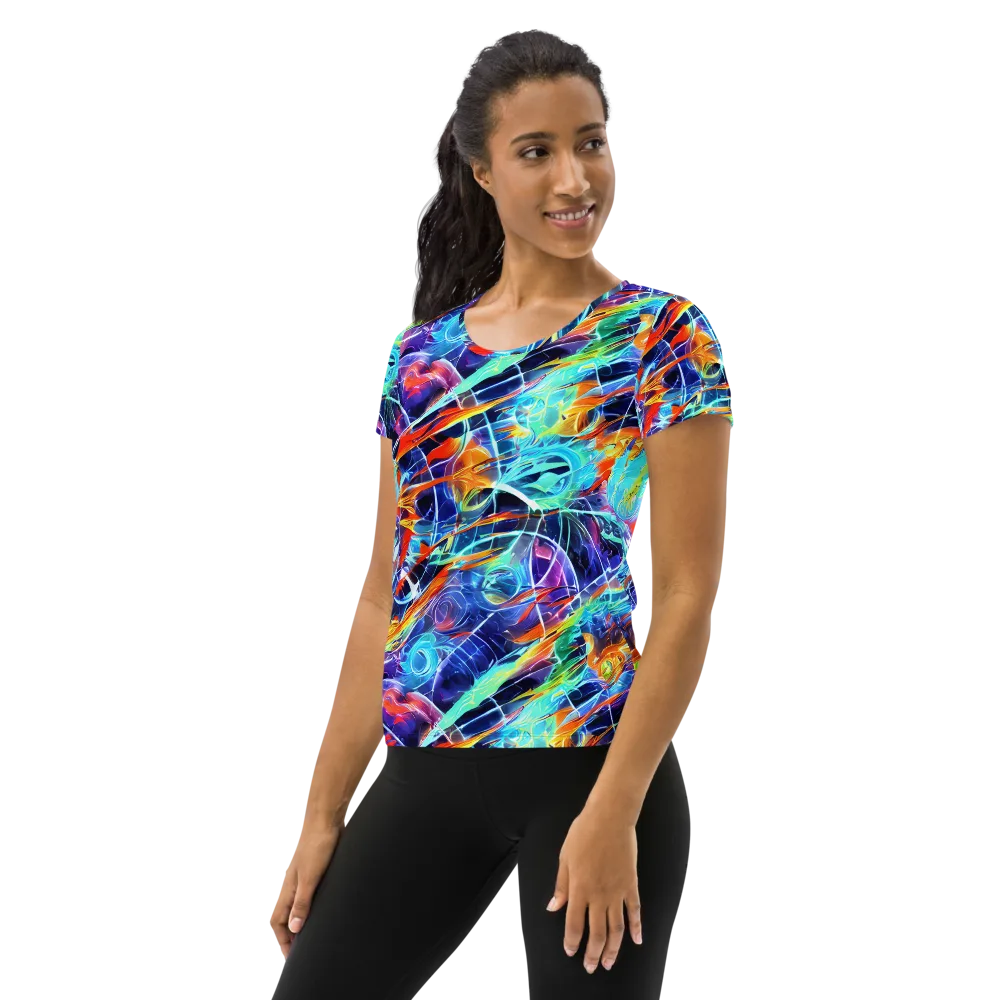 Stellar Crossfire on Women's Athletic T-Shirt — Left