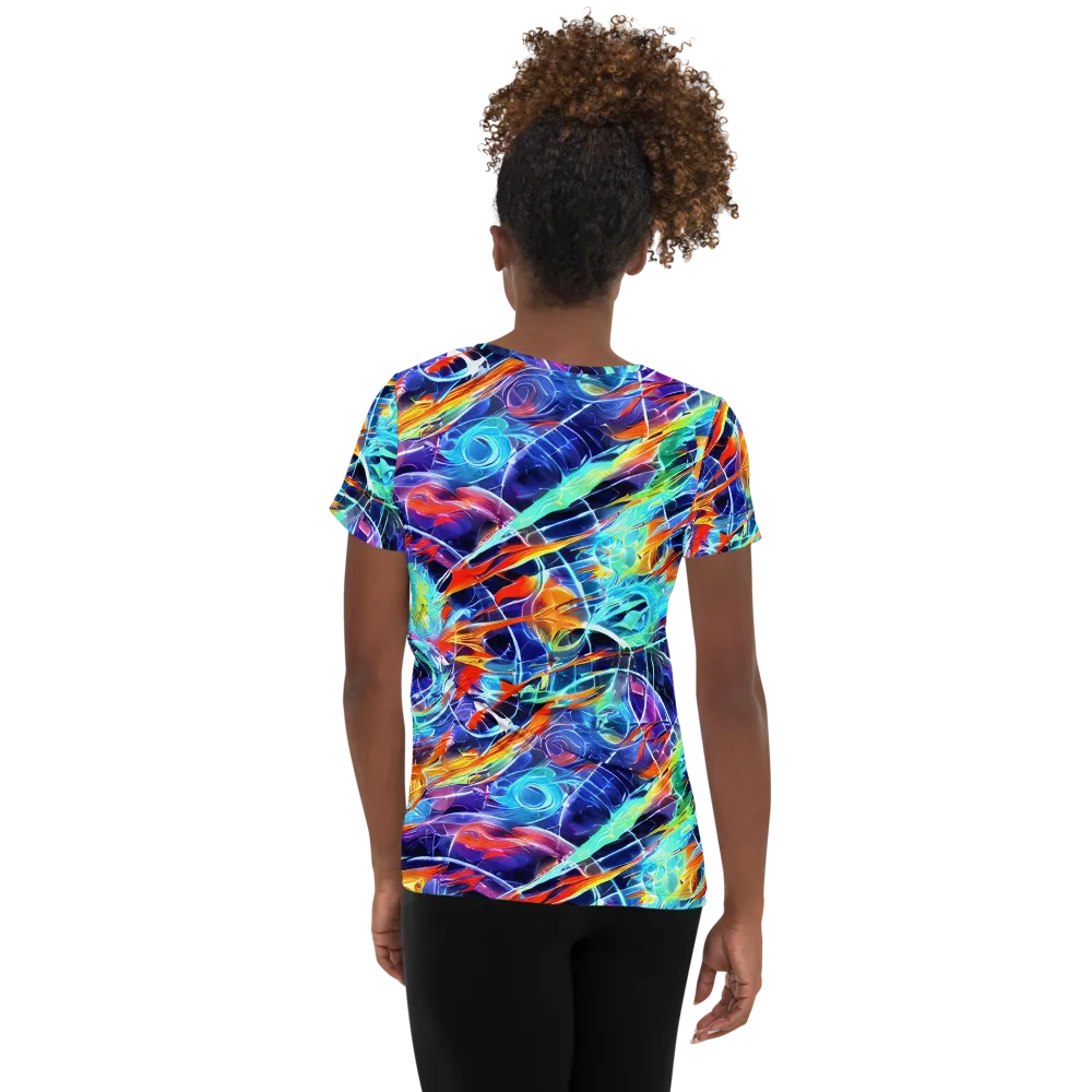 Stellar Crossfire on Women's Athletic T-Shirt — Back