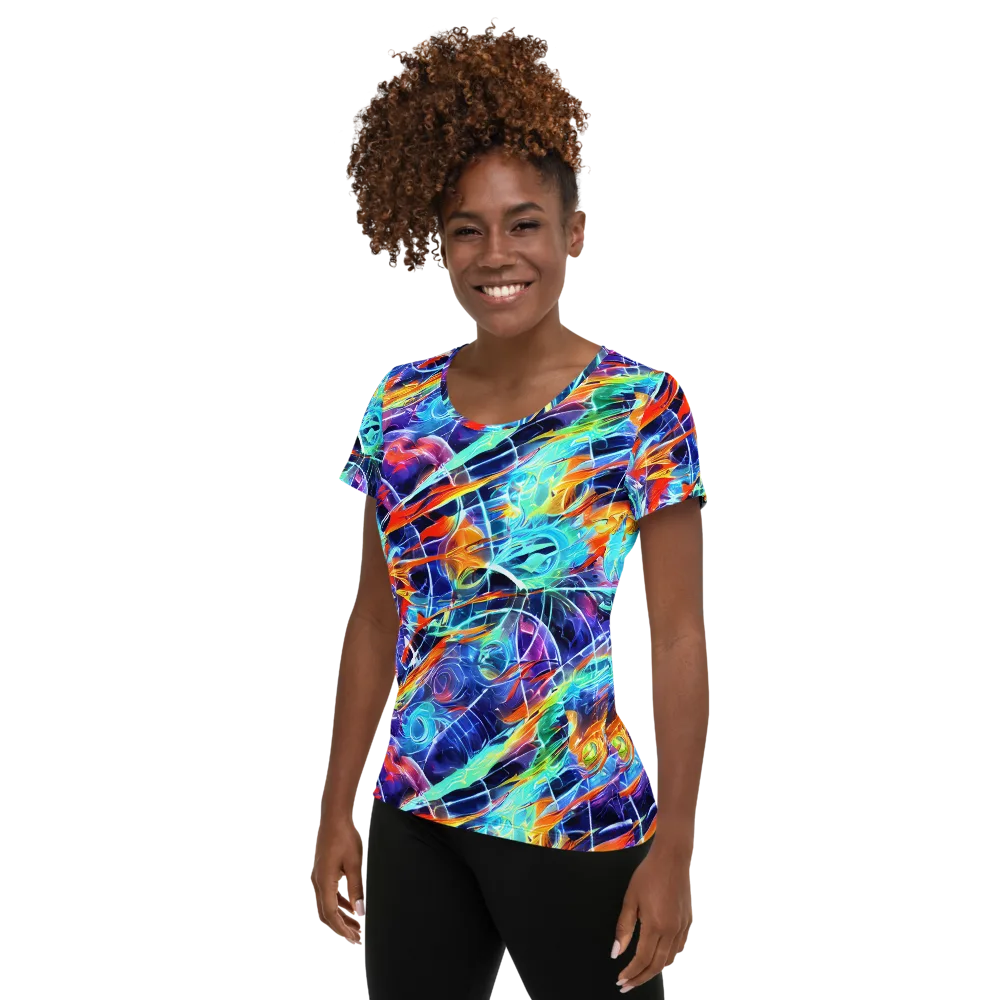Stellar Crossfire on Women's Athletic T-Shirt — Left