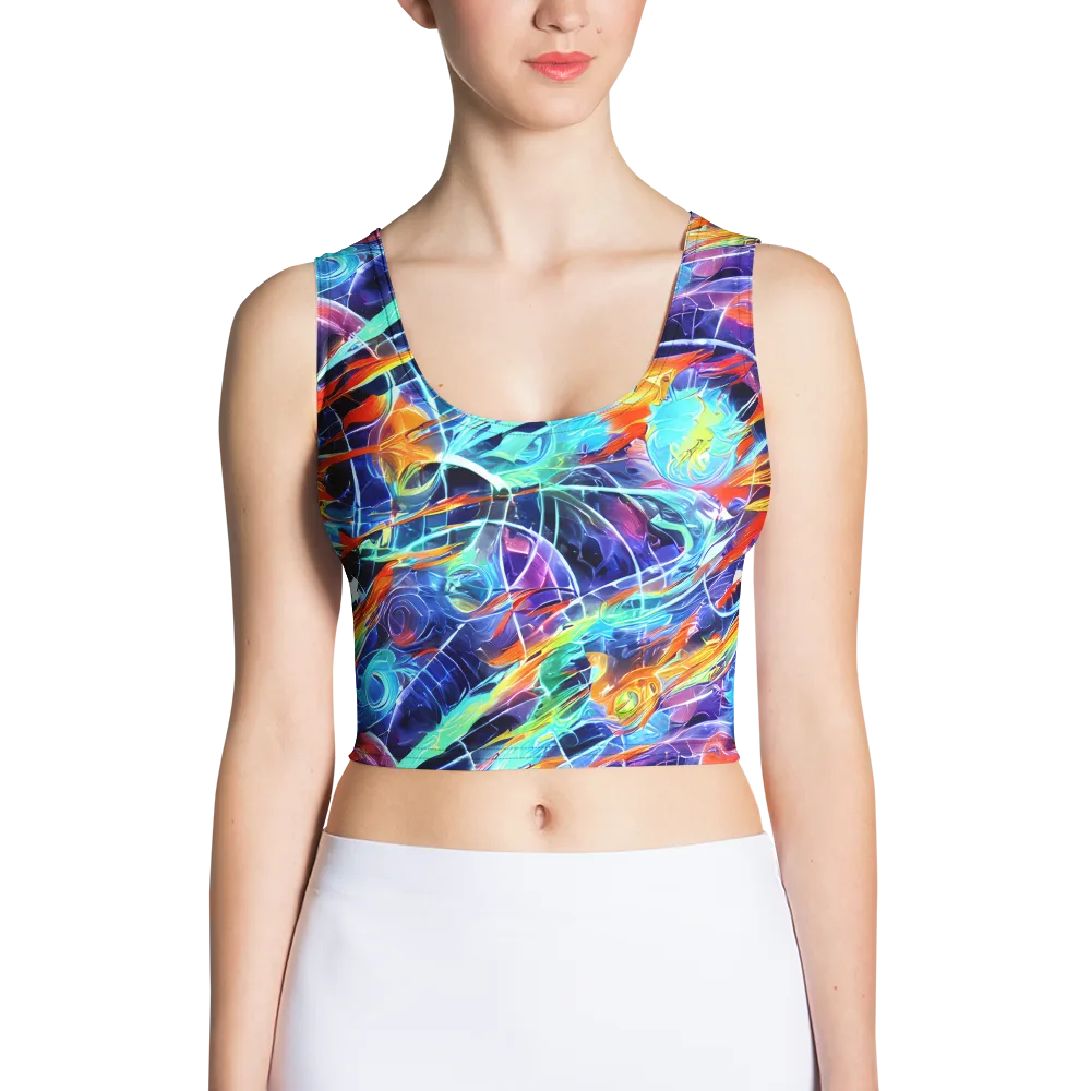 Stellar Crossfire on Crop Top — Front
