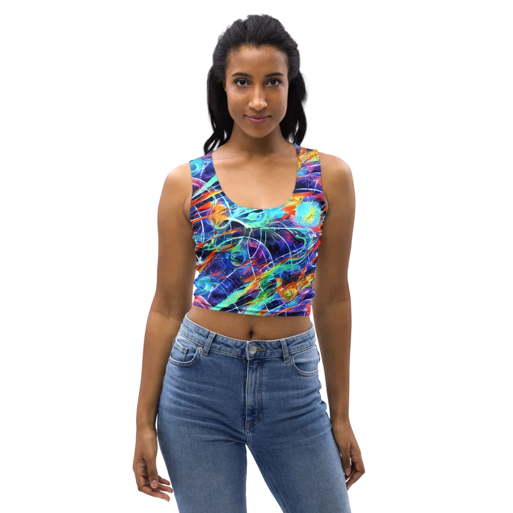Stellar Crossfire on Crop Top — Front