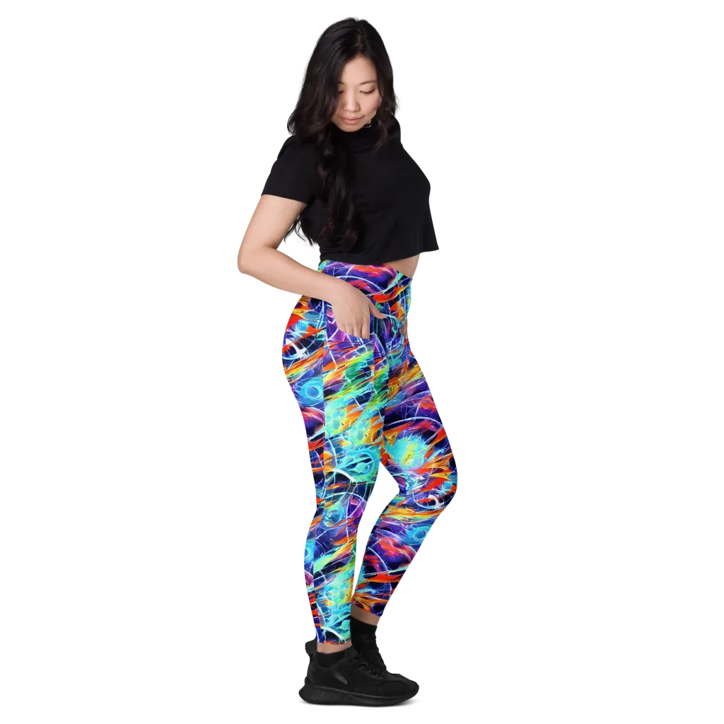 Stellar Crossfire on Leggings with Pockets — Right