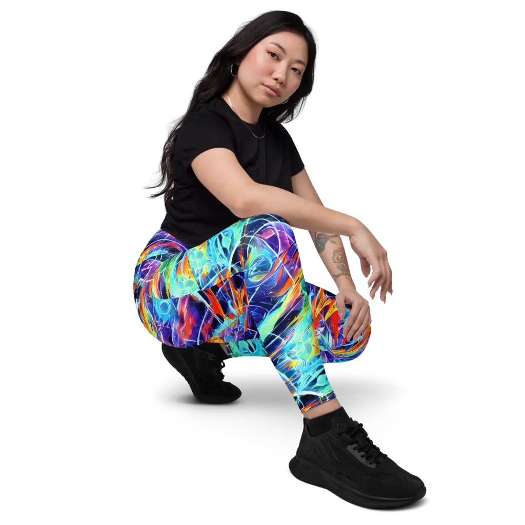 Stellar Crossfire on Leggings with Pockets — Right Front