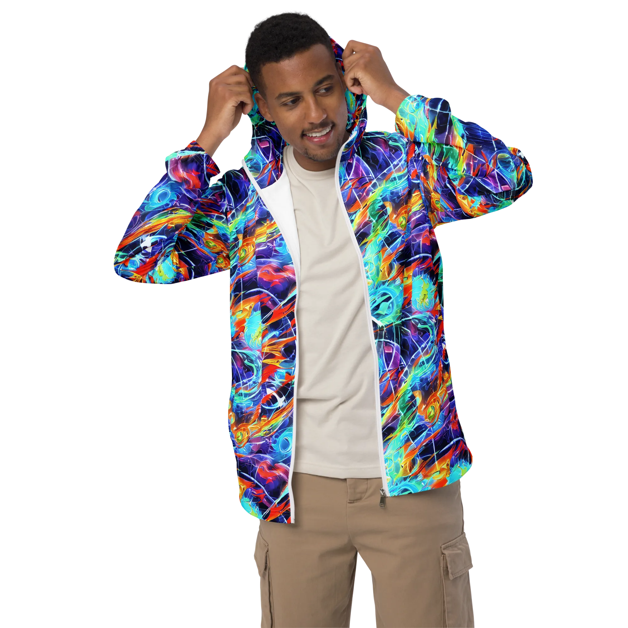 Stellar Crossfire on Men's Windbreaker — Front