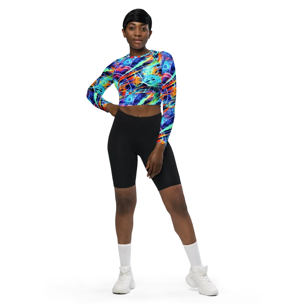 Stellar Crossfire on Long Sleeve Crop Top — Front
