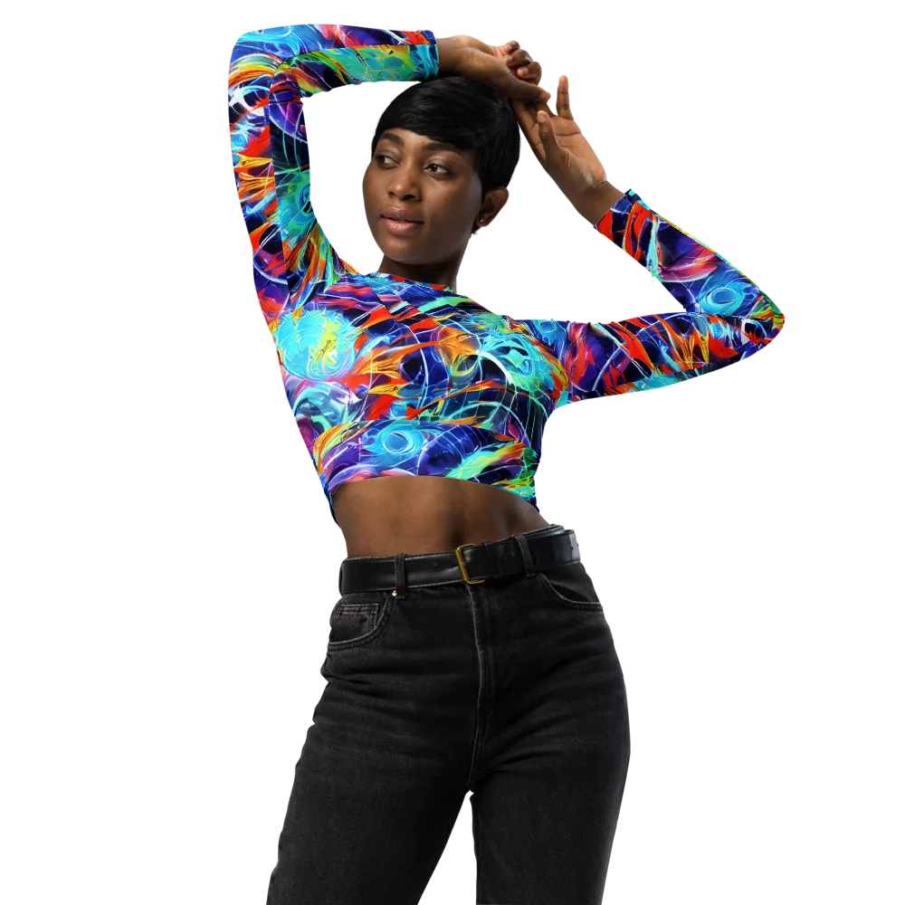 Stellar Crossfire on Long Sleeve Crop Top — Front
