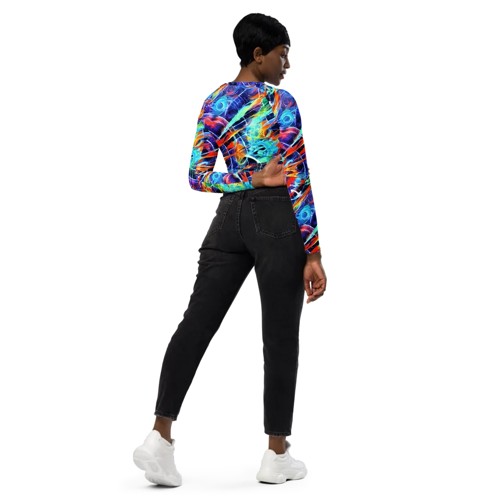 Stellar Crossfire on Long Sleeve Crop Top — Right Back