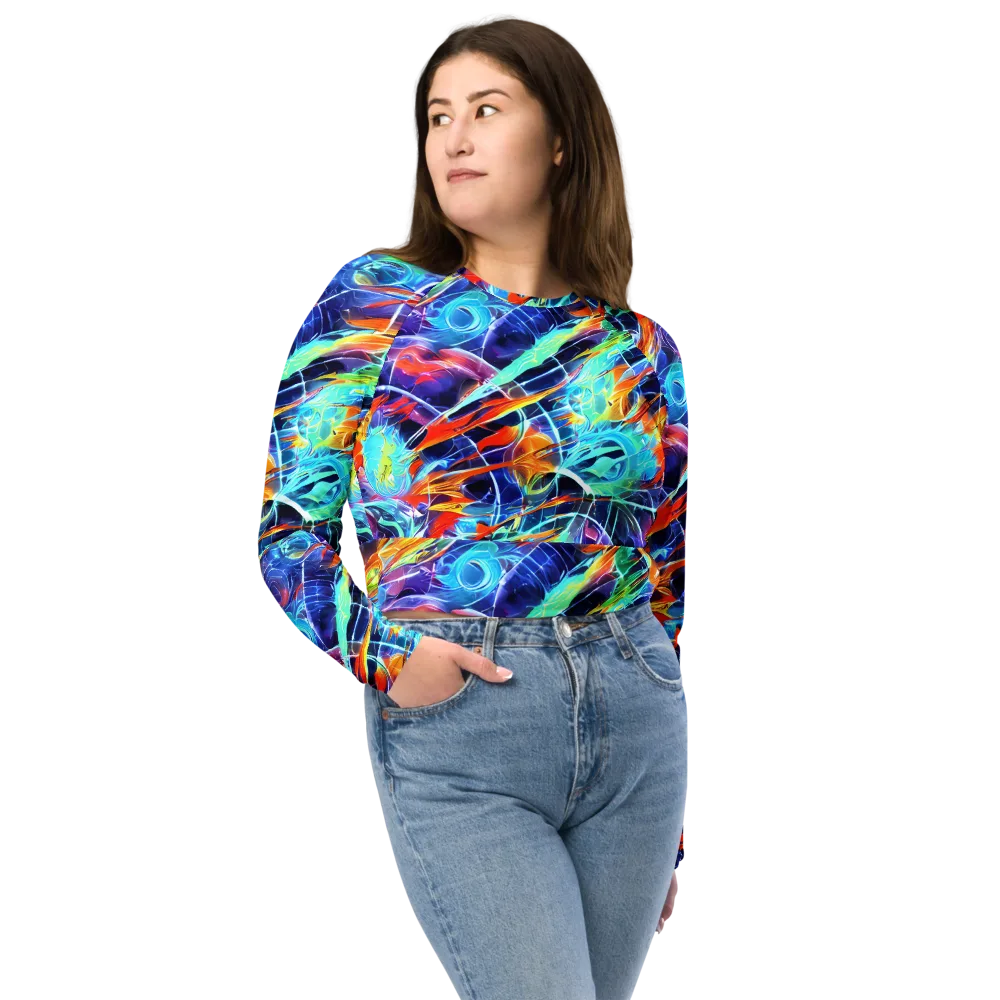Stellar Crossfire on Long Sleeve Crop Top — Front