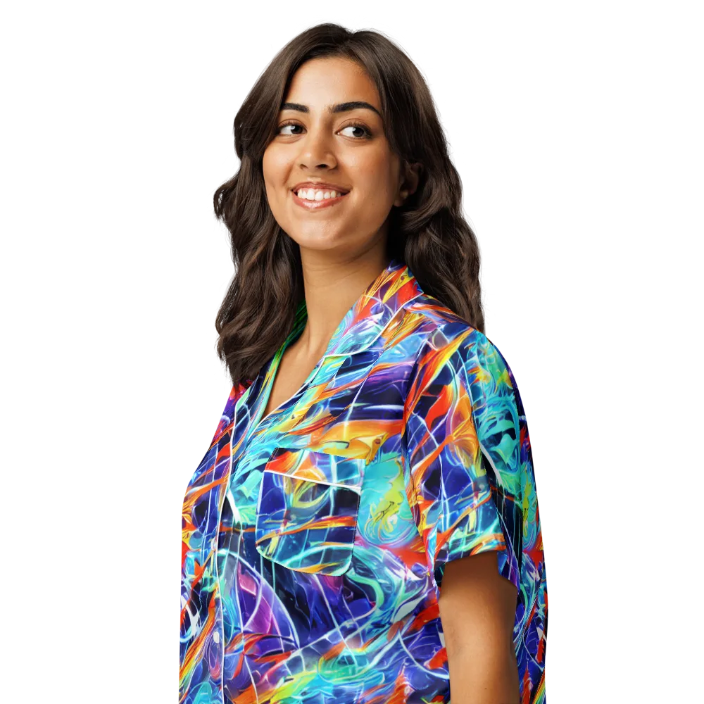 Stellar Crossfire on Women's Short Sleeve Pajama Top — Left Front