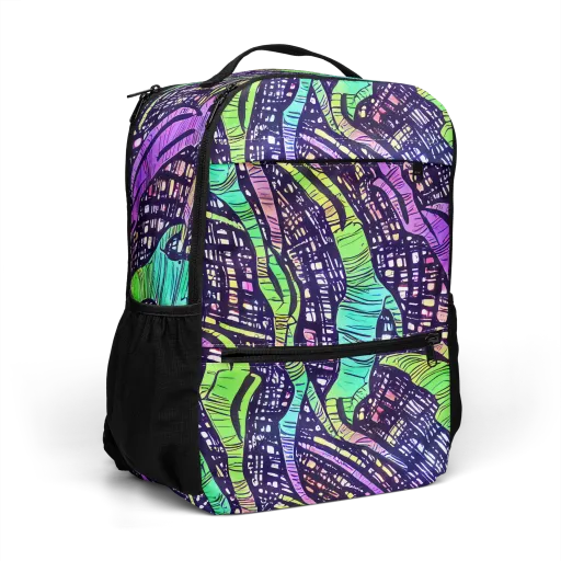 Neon Jungle Grid on a Utility Backpack