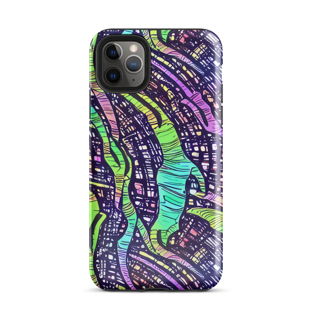 Neon Jungle Grid on Tough Case for iPhone® — Front