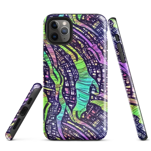 Neon Jungle Grid on a Tough Case for iPhone®