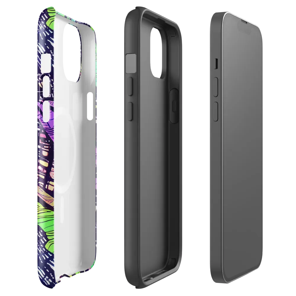 Neon Jungle Grid on MagSafe Tough Case for iPhone® — Front