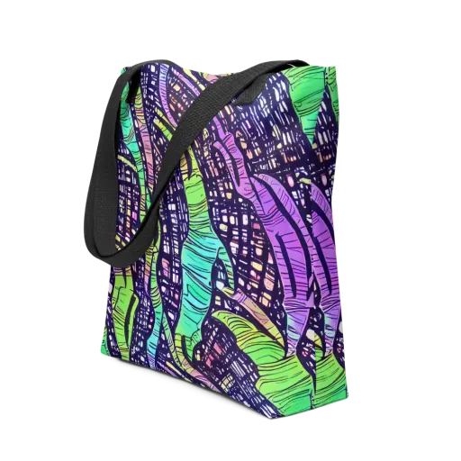 Neon Jungle Grid on a Tote Bag