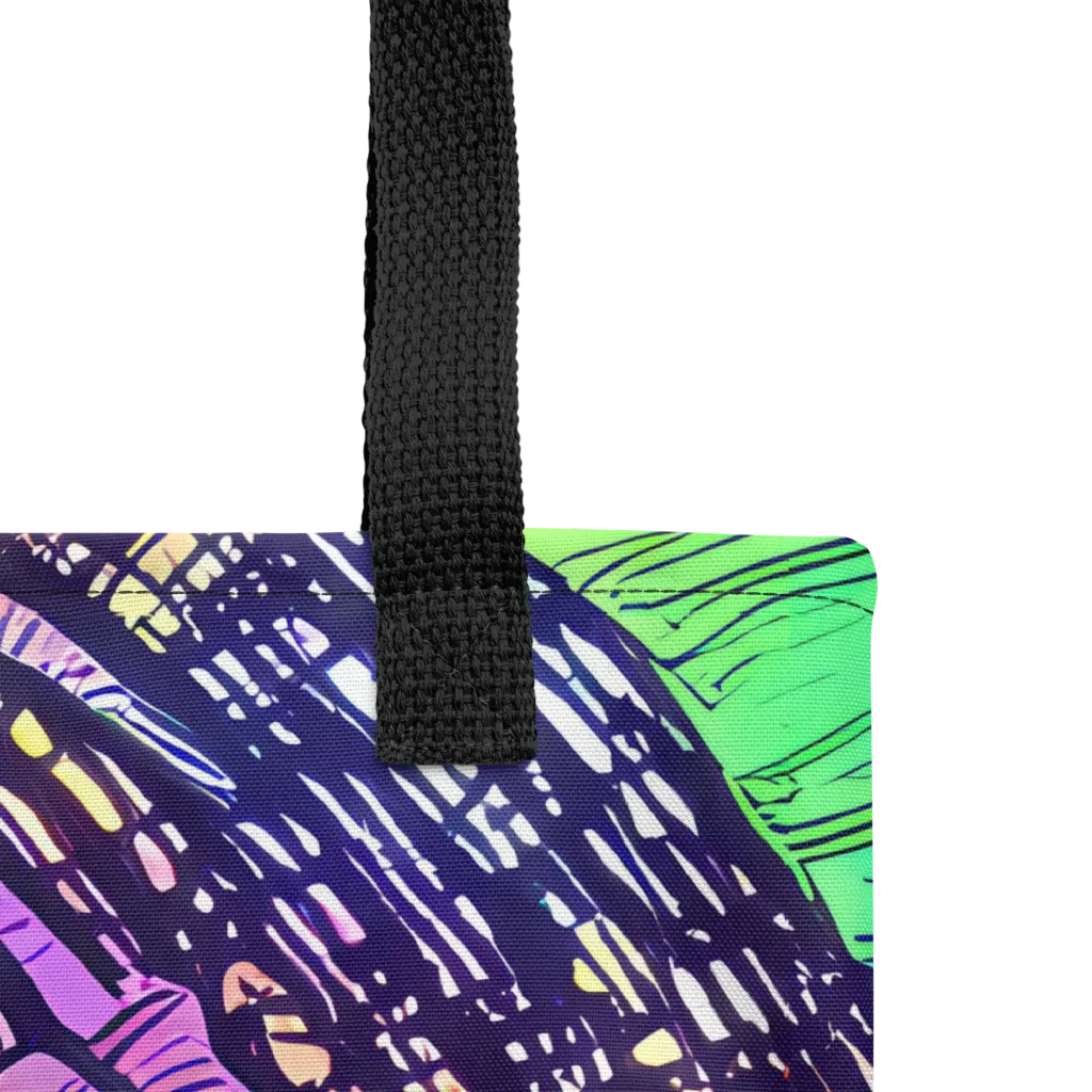 Neon Jungle Grid on Tote Bag — Product details