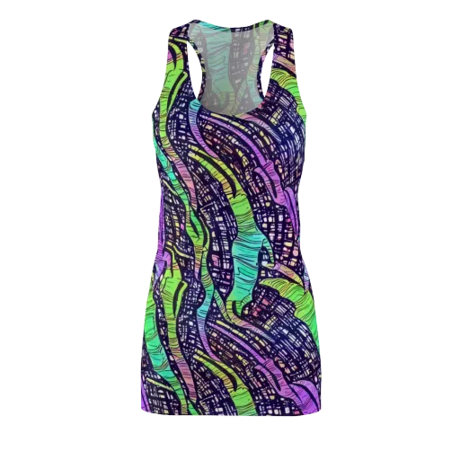 Neon Jungle Grid on a Racerback Dress