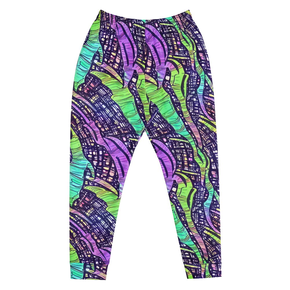 Neon Jungle Grid on Men's Joggers — Front