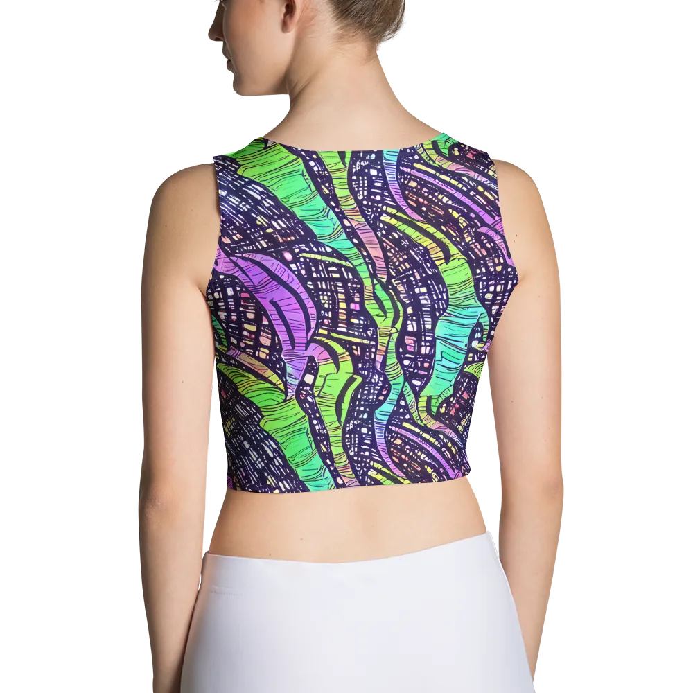 Neon Jungle Grid on Crop Top — Back