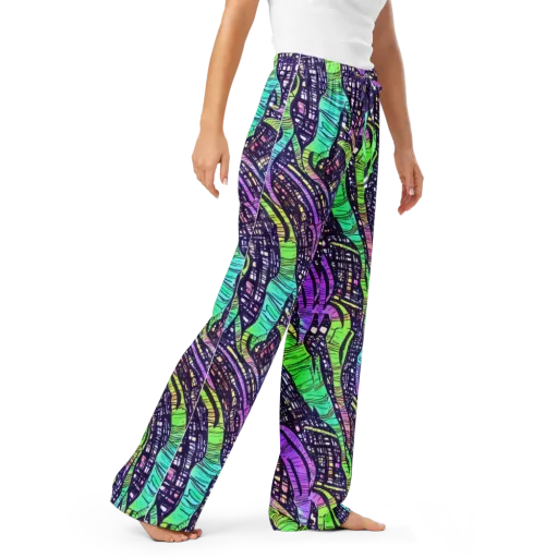 Neon Jungle Grid on a Women's Pajama Pants