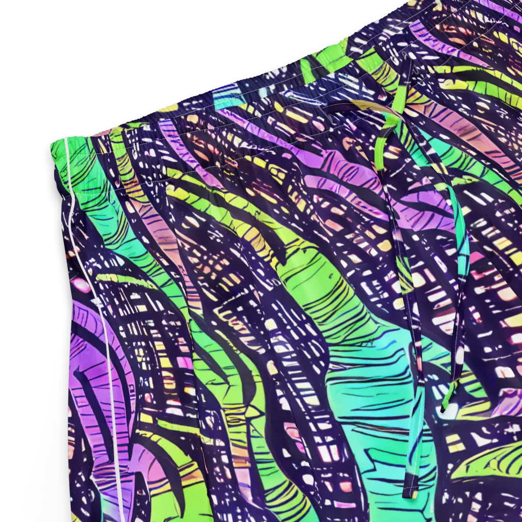 Neon Jungle Grid on Women's Pajama Shorts — Product details